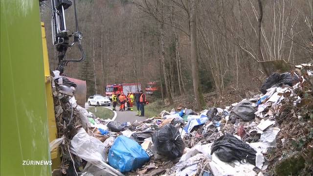 Abfallwagen in Windisch gekippt