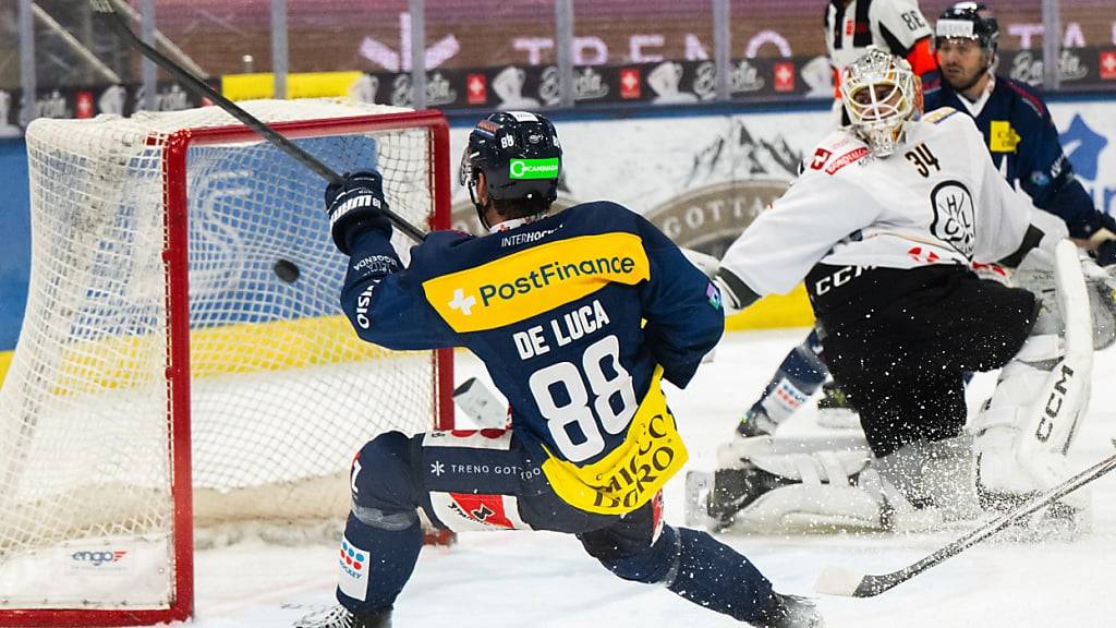 Tommaso De Luca schiesst Ambri acht Minuten vor Schluss zum Derbysieg gegen Lugano