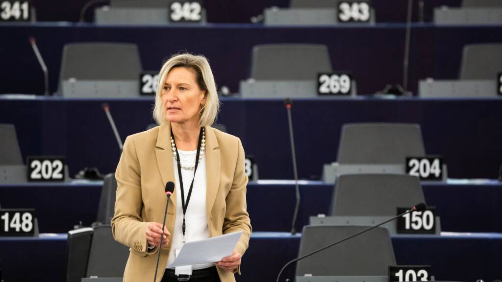 ARCHIV - Angelika Niebler (CSU) von der EVP-Fraktion spricht im Plenarsaal des Europäischen Parlaments. Foto: Philipp von Ditfurth/dpa
