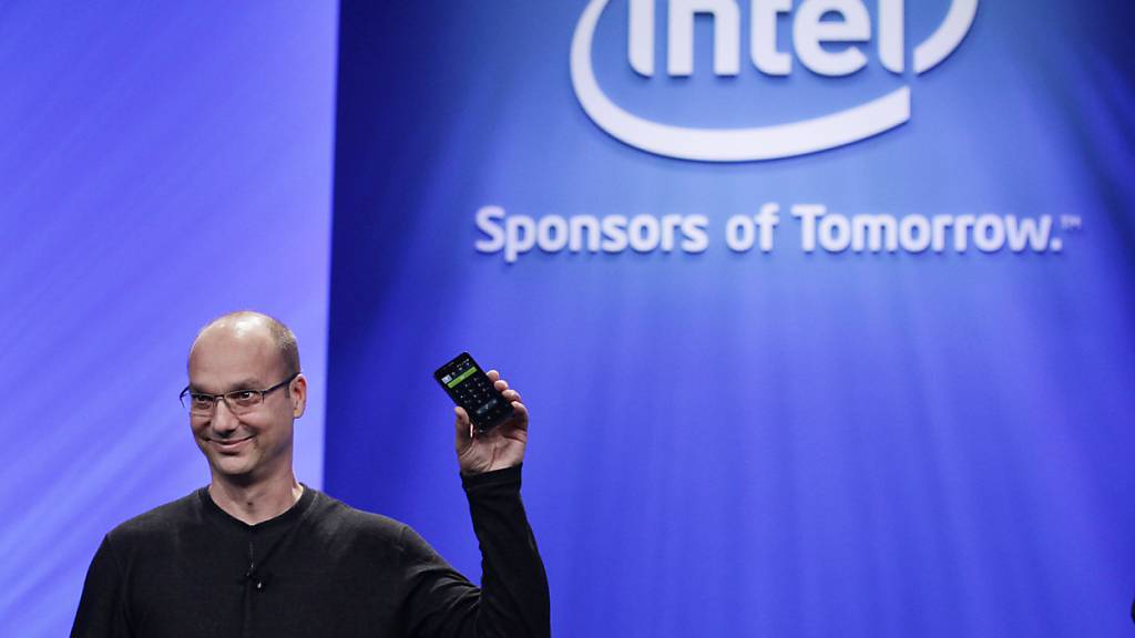 Ein Bild aus glücklicheren Zeiten: Andy Rubin als Vizepräsident der Handyabteilung von Google an einer Intel-Konferenz im Jahr 2011. Nun ist Rubin mit seinem Start-Up gescheitert.  (Archivbild)