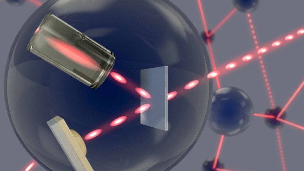 In einem Quantennetzwerk übermitteln einzelne Photonen Informationen zwischen den Netzwerk-Knotenpunkten, wo sie in einem atomaren Gas gespeichert werden.