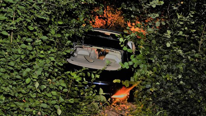 Auto überschlägt sich und landet im Gebüsch – zwei Personen verletzt