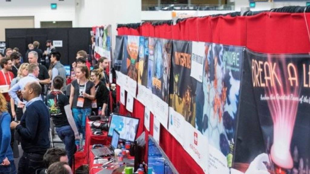 Die Schweizer Ecke auf der Game Developers Conference in San Francisco, dem weltweit wichtigsten Branchentreff der Game-Entwickler. 26 der 26'000 teilnehmenden Entwicklerteams kommen aus der Schweiz. (zVg)