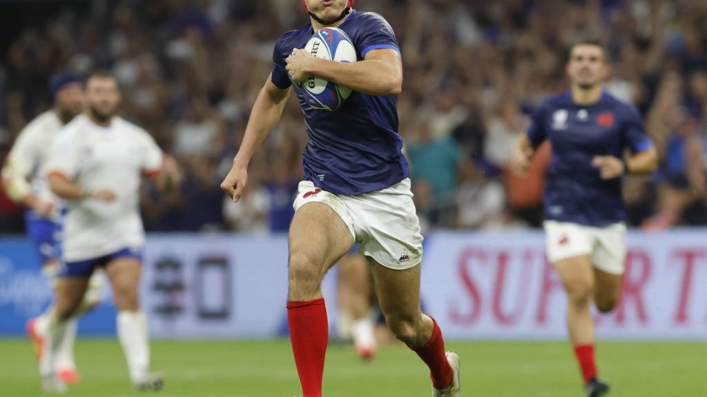 Auf und davon: Louis Bielle-Biarrey und die Franzosen spazierten gegen Namibia zum höchsten Sieg in ihrer Geschichte