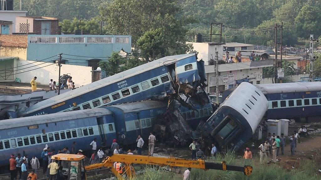 Erst am Samstag entgleiste im indischen Bundesstaat Uttar Pradesh ein Zug. 20 Menschen verloren ihr Leben. (Archivbild)