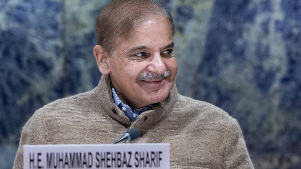 ARCHIV - Der pakistanische Premierminister Shehbaz Sharif spricht bei den Vereinten Nationen in Genf Foto: Violaine Martin/UN Photo/dpa - ACHTUNG: Nur zur redaktionellen Verwendung und nur mit vollständiger Nennung des vorstehenden Credits