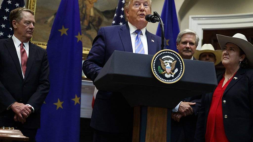 Abkommen im Rindfleisch-Streit verkündet: US-Präsident Donald Trump bei der Bekanntgabe in Washington.