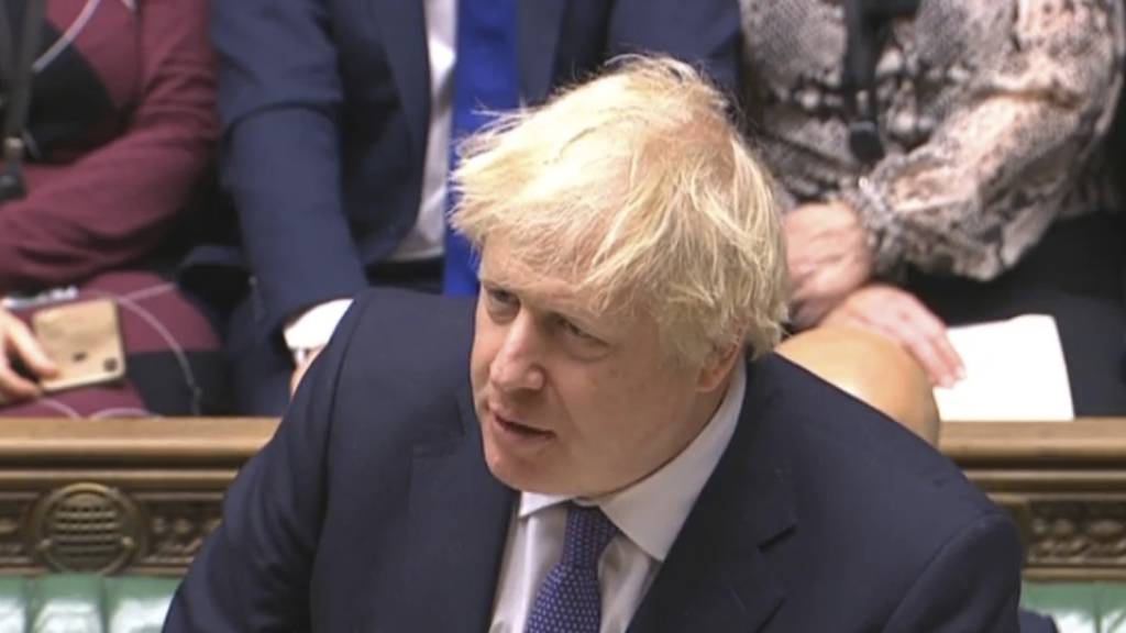 Und zuletzt doch noch der Sieger: Premierminister Boris Johnson im Parlament in London.