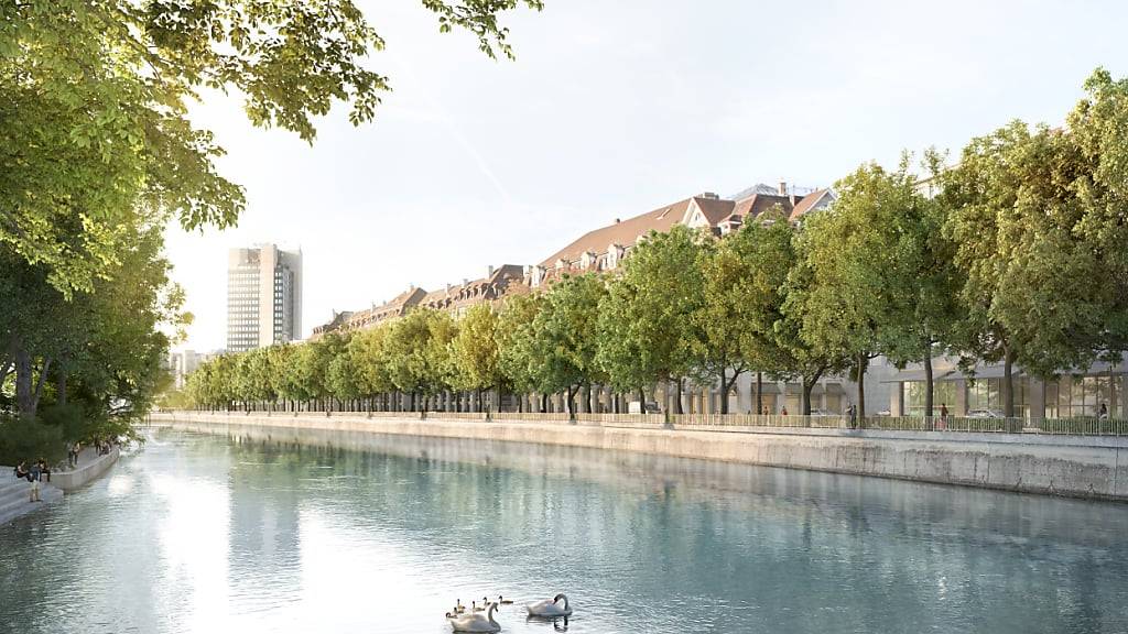 So soll es künftig am Neumühlequai aussehen. Die Stadt Zürich verzichtet aber auf die Fällung einiger alter Bäume.