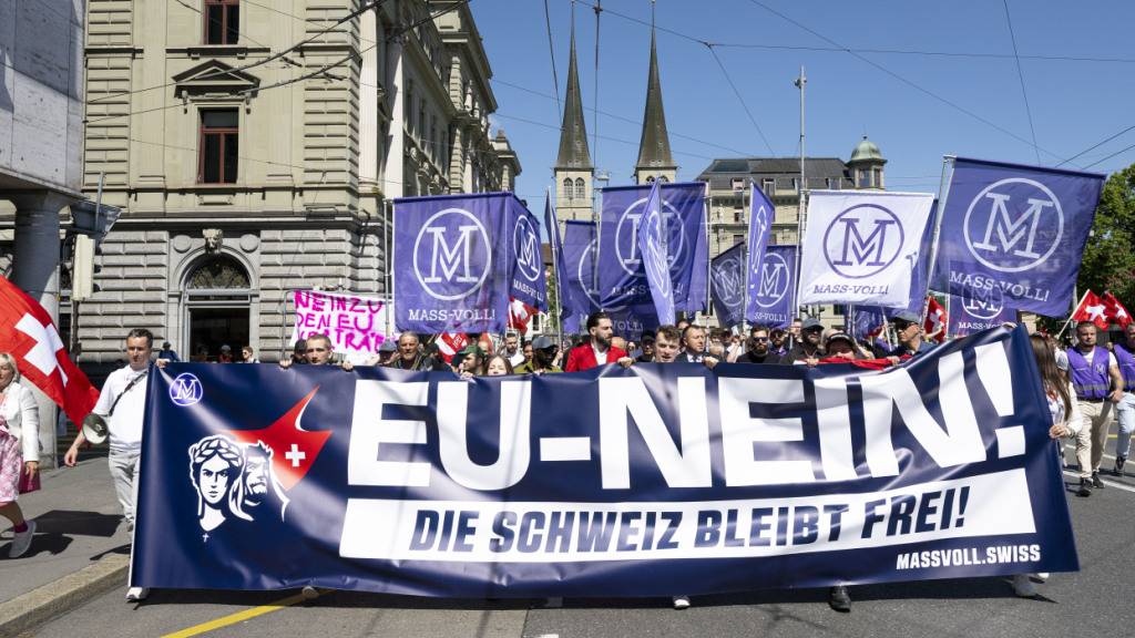 Gegen tausend Personen liefen im Demozug von Mass-Voll mit.
