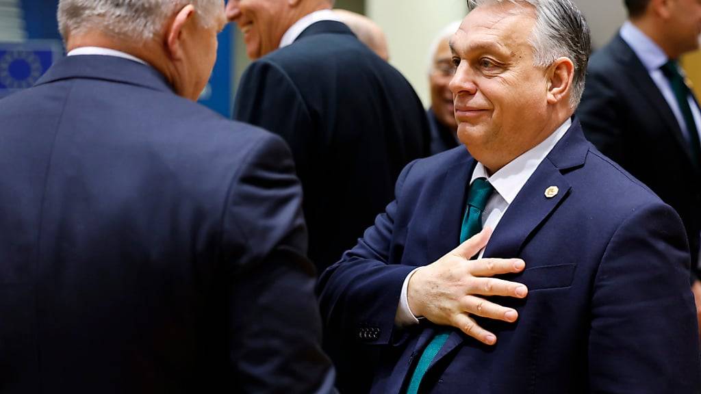 Der ungarische Premier Viktor Orban (r.). Foto: Geert Vanden Wijngaert/AP/dpa