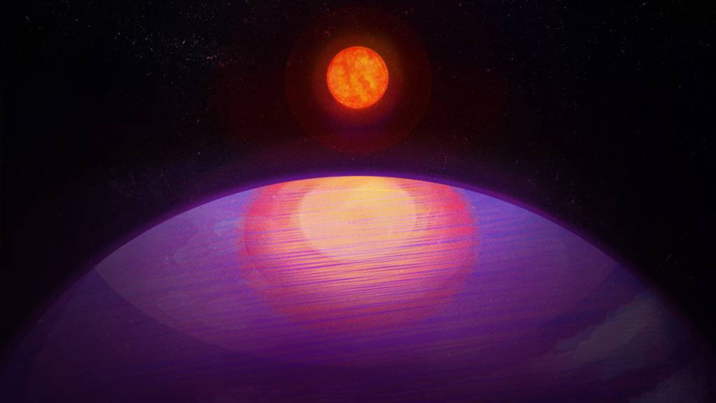 Eine künstlerische Darstellung zeigt den Blick des Planeten auf seinen kleinen Wirtsstern LHS 3154. (Symbolbild)
