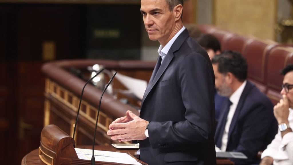 ARCHIV - Pedro Sánchez, spanischer Ministerpräsident, spricht vor dem Plenum des Abgeordnetenhauses. Foto: Eduardo Parra/EUROPA PRESS/dpa