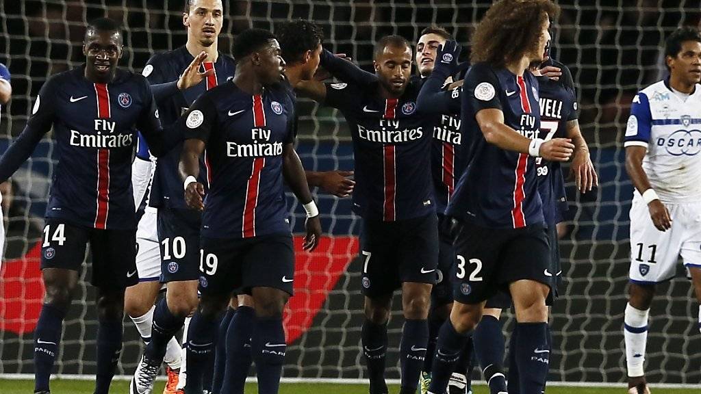 Die Spieler von Paris St-Germain bejubeln bereits den 17. Saisonsieg in 20 Spielen