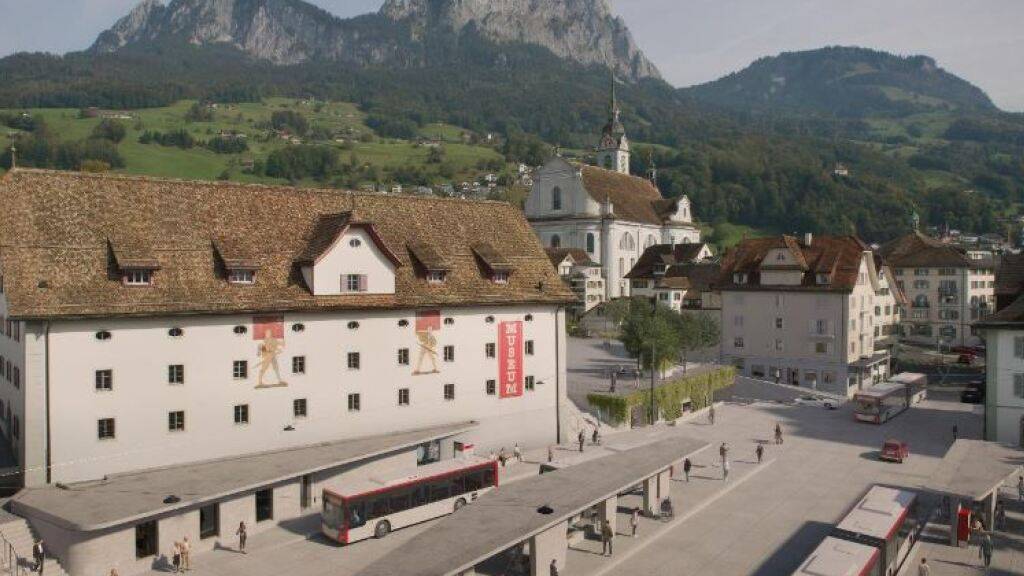 So soll der neue Busbahnhof in Schwyz dereinst aussehen.