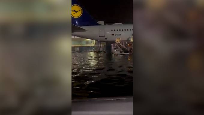 Frankfurter Flughafen steht unter Wasser