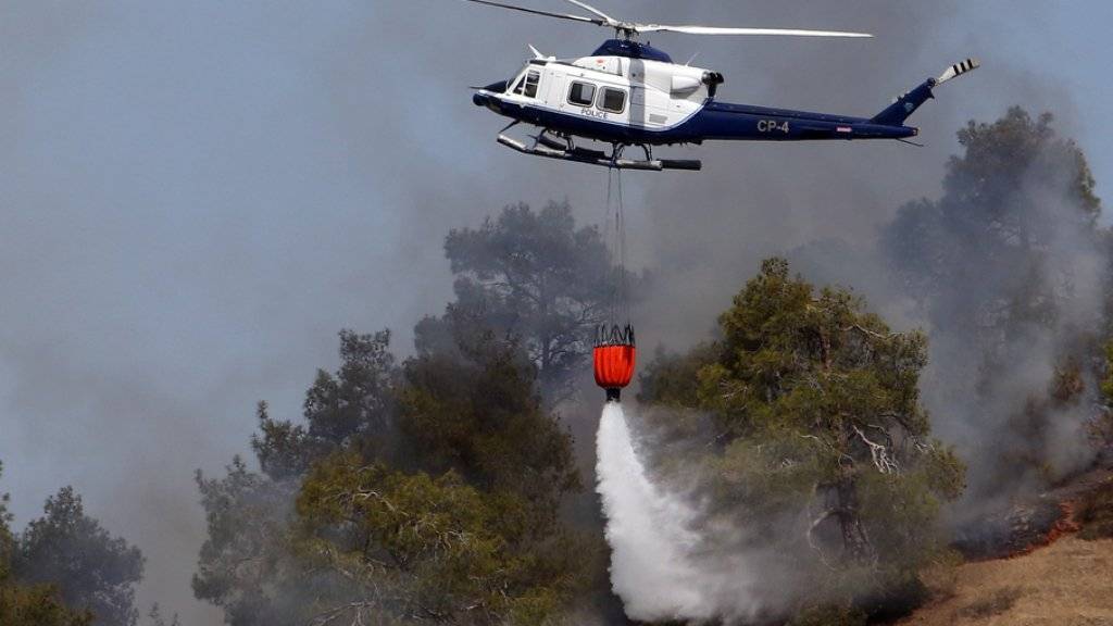 Unterdessen helfen fünf Länder den grossen Waldbrand auf Zypern zu bekämpfen. Gesamthaft 15 Löschflugzeuge sind im Einsatz.