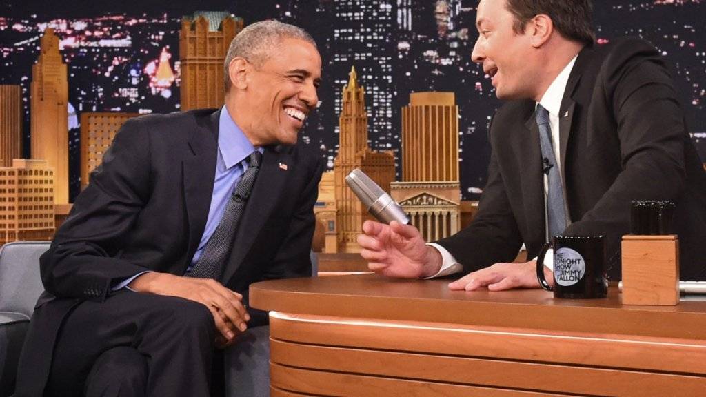 US-Präsident Barack Obama als Gast in der TV-Show von Jimmy Fallon in New York.