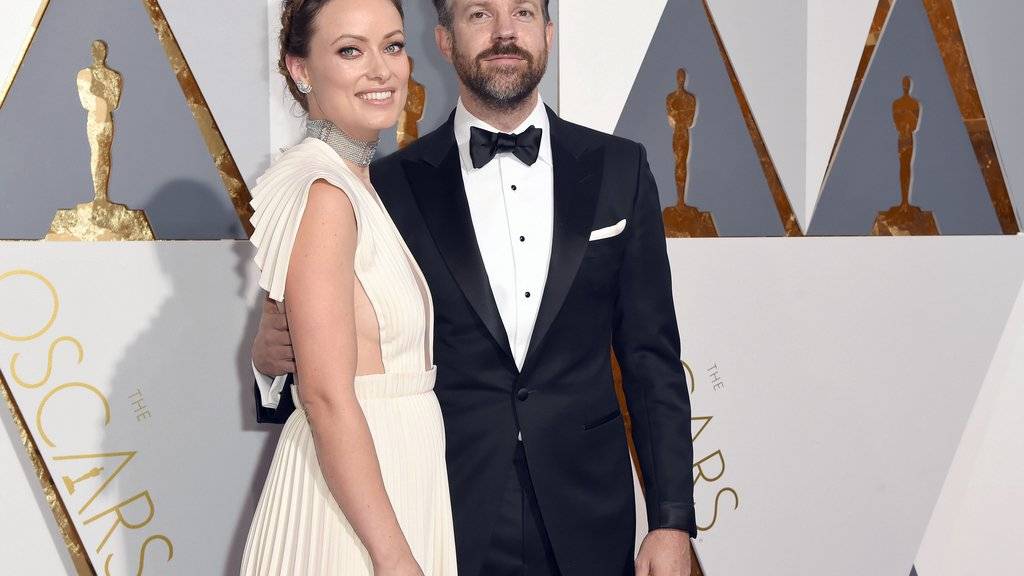 Da war der Bauch noch kaum zu sehen: Olivia Wilde und Jason Sudeikis an der Oscar-Verleihung im Februar. (Archivbild)