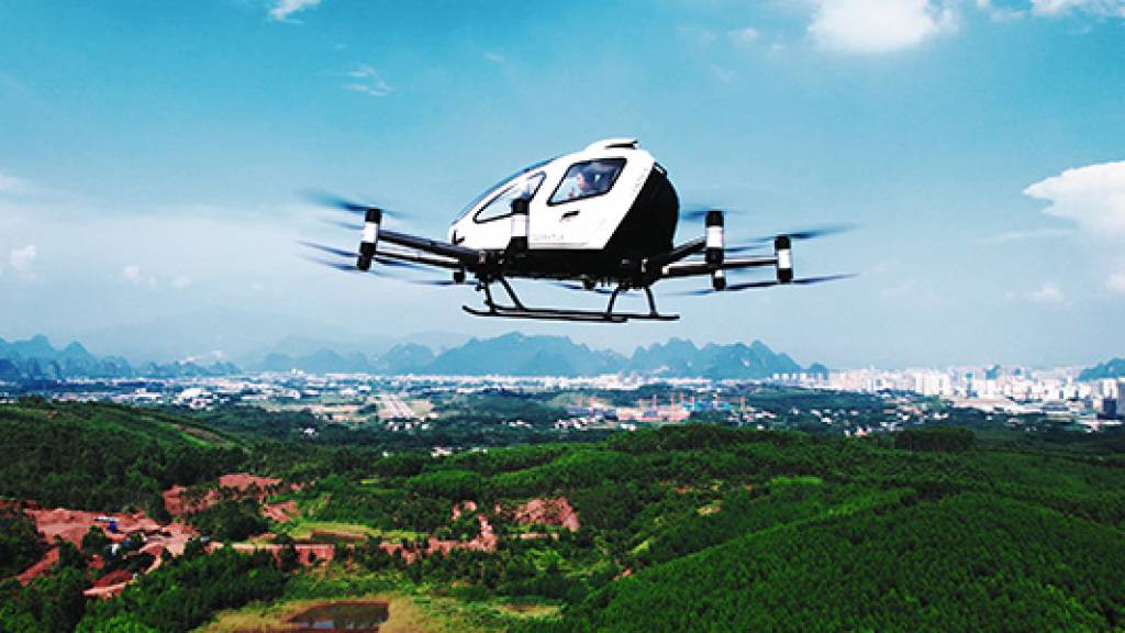 In China hat erstmals ein Hersteller selbstfliegender Flugtaxis eine Zulassung erhalten. (Computerbild)