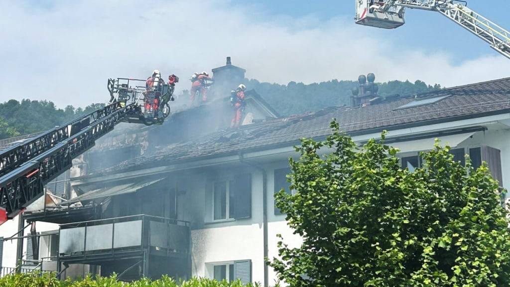 Die Löscharbeiten erwiesen sich aufgrund der grossen Hitze als schwierig und kräftezehrend.