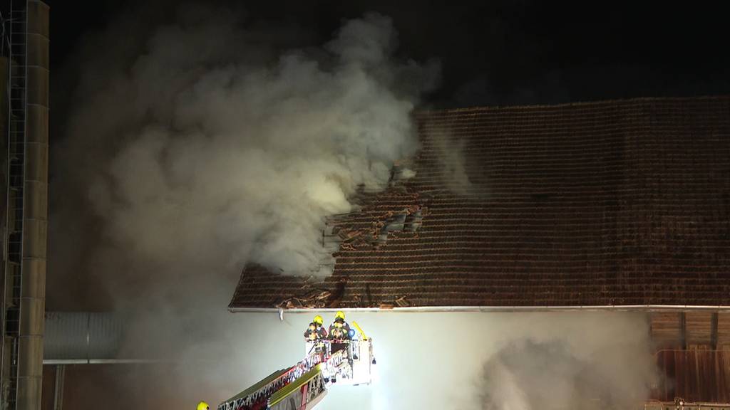 Brand in Heustock führt zu grossem Feuerwehreinsatz in Hilfikon