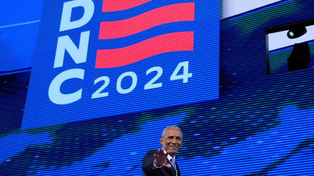 Der ehemalige Präsident Barack Obama auf dem Parteitag der Demokraten in Chicago. Foto: Brynn Anderson/AP/dpa