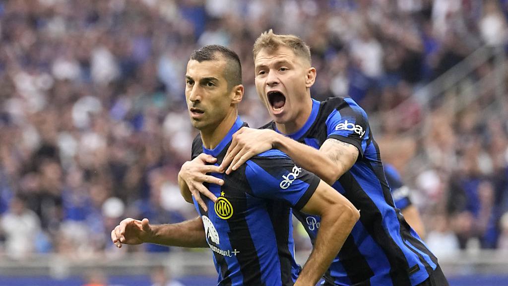 Henrich Mchitarjan (vorne) sorgte mit seinen Toren für die Vorentscheidung im Mailänder Derby