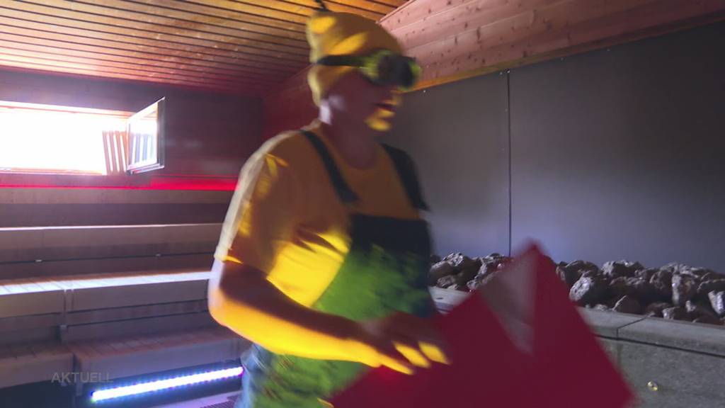 Es ist heiss: ab in die Sauna!