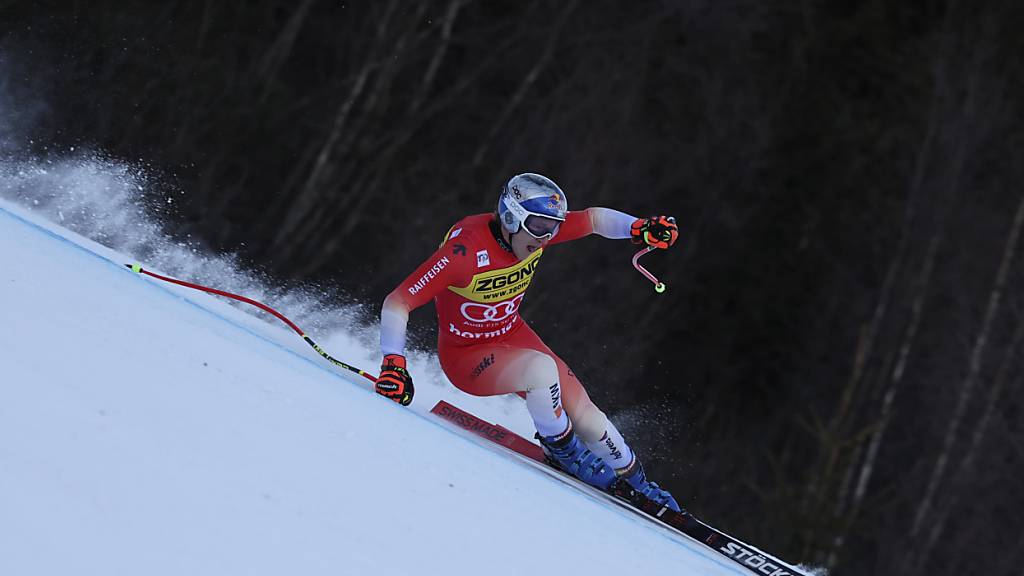 Marco Odermatt im zweiten Abfahrtstraining auf der Piste «Stelvio» in Bormio