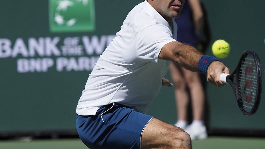 Selten in Bedrängnis, souverän in den Halbfinal: Roger Federer erreichte in Indian Wells den Halbfinal