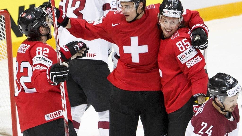 Die Schweizer bejubeln den zweiten Sieg in Moskau