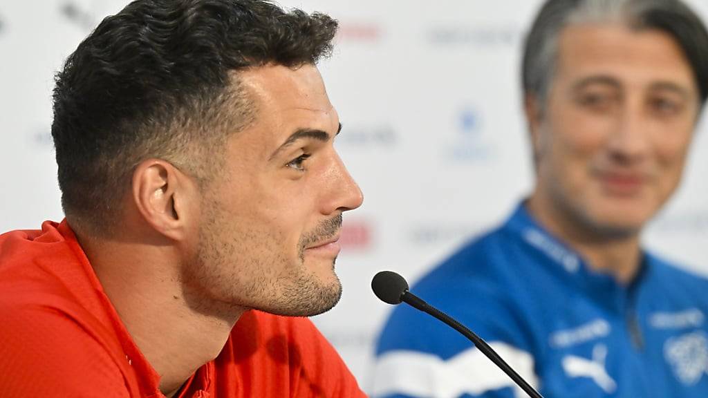 Granit Xhaka blickt an der Pressekonferenz vor dem Duell mit Belarus seinem 118. Länderspiel entgegen