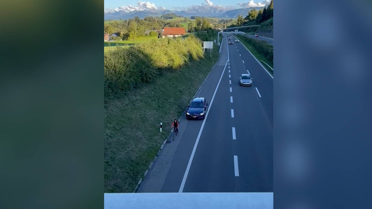 Video Zeigt Velofahrerin Auf Autobahn | ZüriToday