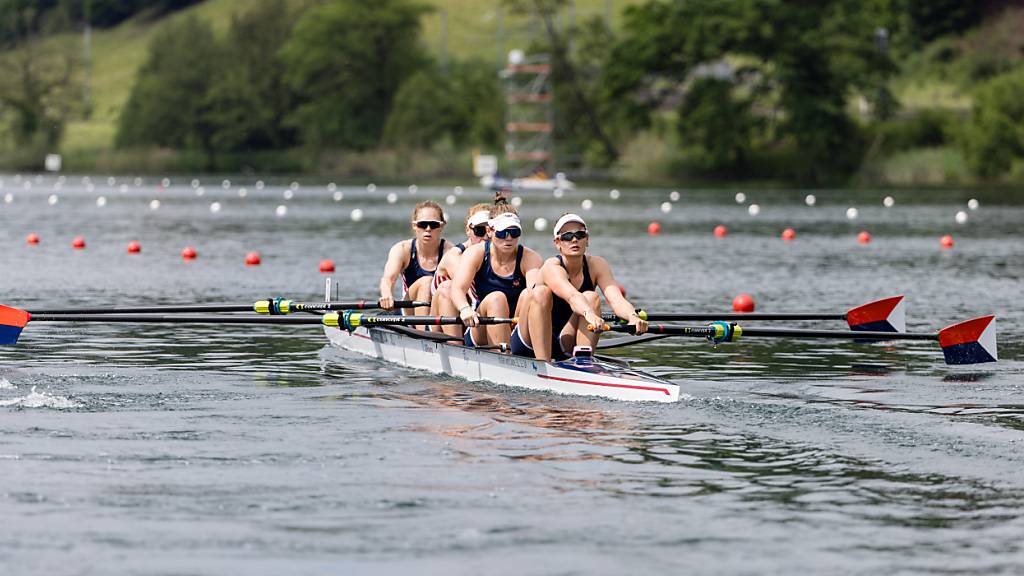 Der letzte internationale Wettkampf auf dem Rotsee fand im Mai 2024 statt. Im Bild zu sehen ist ein amerikanisches Team. (Archivaufnahme)