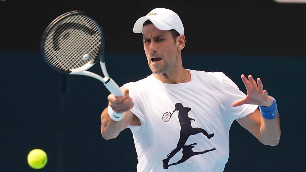 Novak Djokovic im Training für die Australien Open