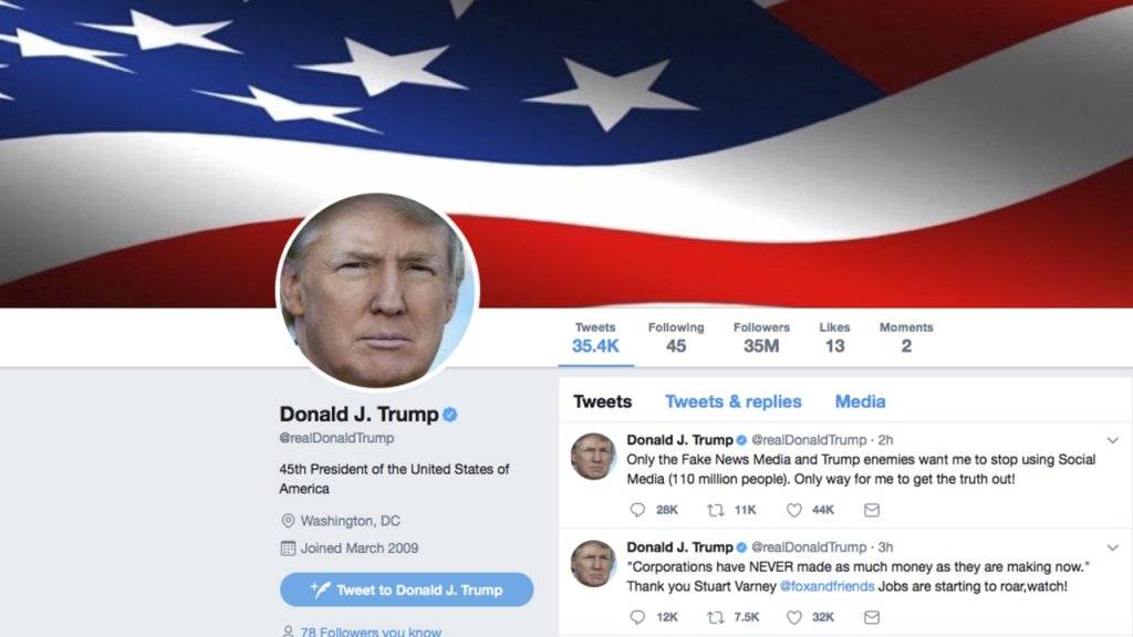 280 statt 140 Zeichen: Vielleicht erhält auch US-Präsident Donald Trump schon bald mehr Platz für einzelne Twitternachrichten. (Screenshot/Archiv)