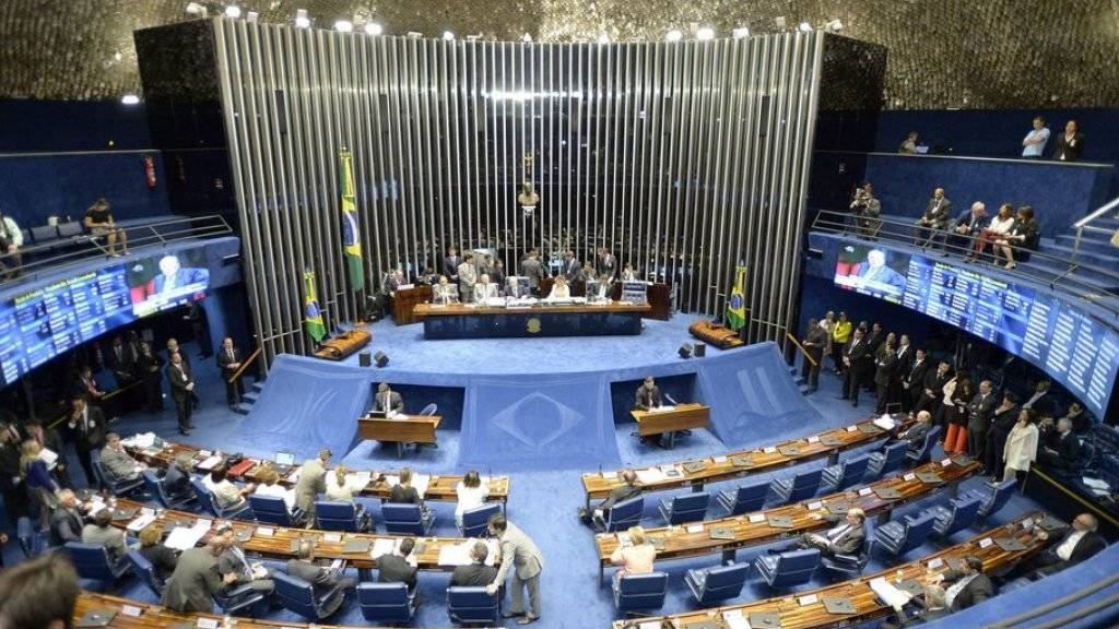 Der Senat in Brasilia bei der Beratung über die Amtsenthebung von Rousseff.