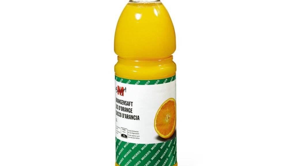 1-Liter-Flaschen des M-Budget-Orangensaftes können Metallstücke enthalten und eine Verletzungsgefahr bergen.