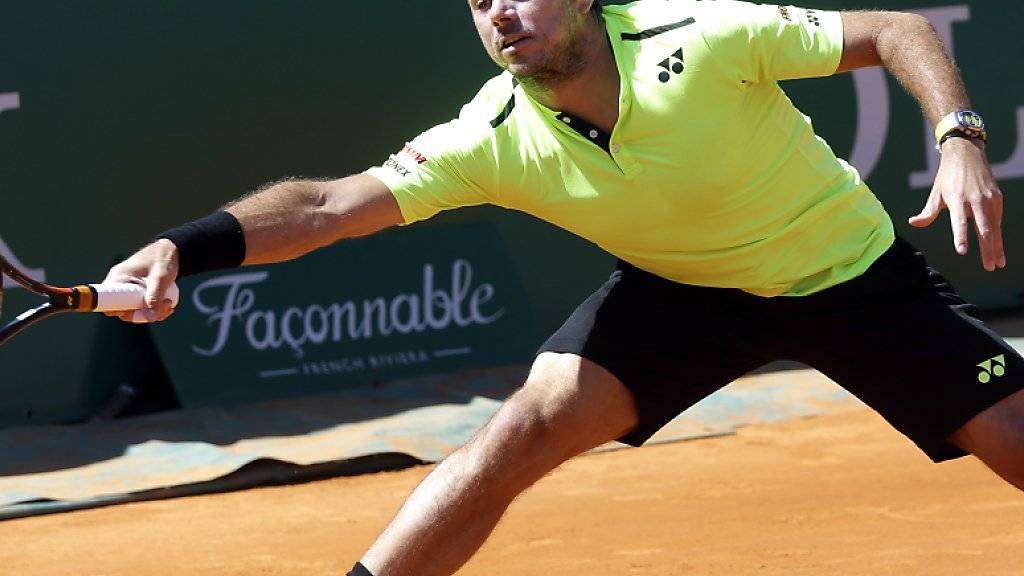 Stan Wawrinka muss sich beim Masters-1000-Turnier in Monte Carlo im Viertelfinal dem Spanier Rafael Nadal geschlagen geben