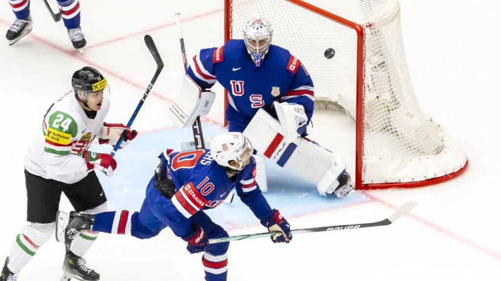 Der amerikanische Goalie Jeremy Swayman hatte gegen Ungarn wenig zu tun