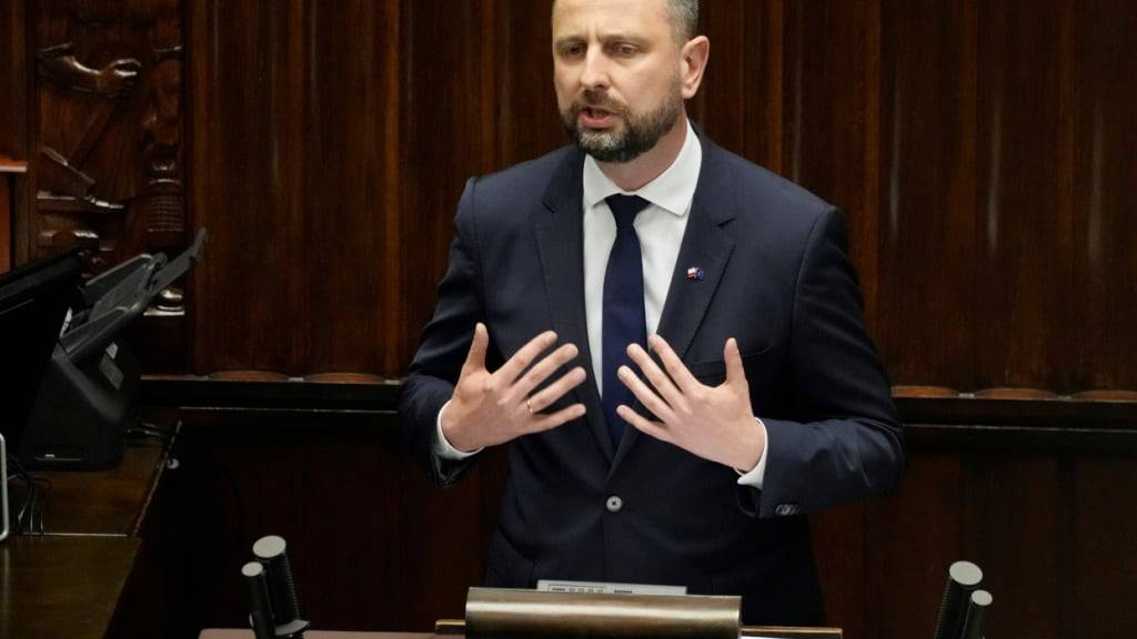 ARCHIV - Wladyslaw Kosiniak-Kamysz, Verteidigungsminister von Polen, spricht in Warschau über den Stand der nationalen Sicherheit. Foto: Czarek Sokolowski/AP/dpa/Archivbild