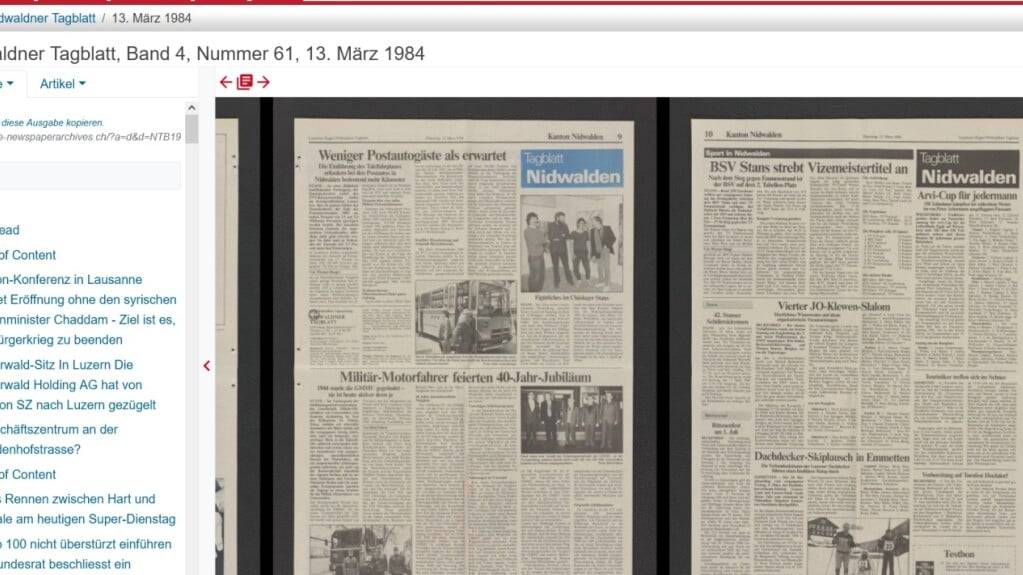 Das «Nidwaldner Tagblatt» erschien zwischen 1981 und 1991 täglich.