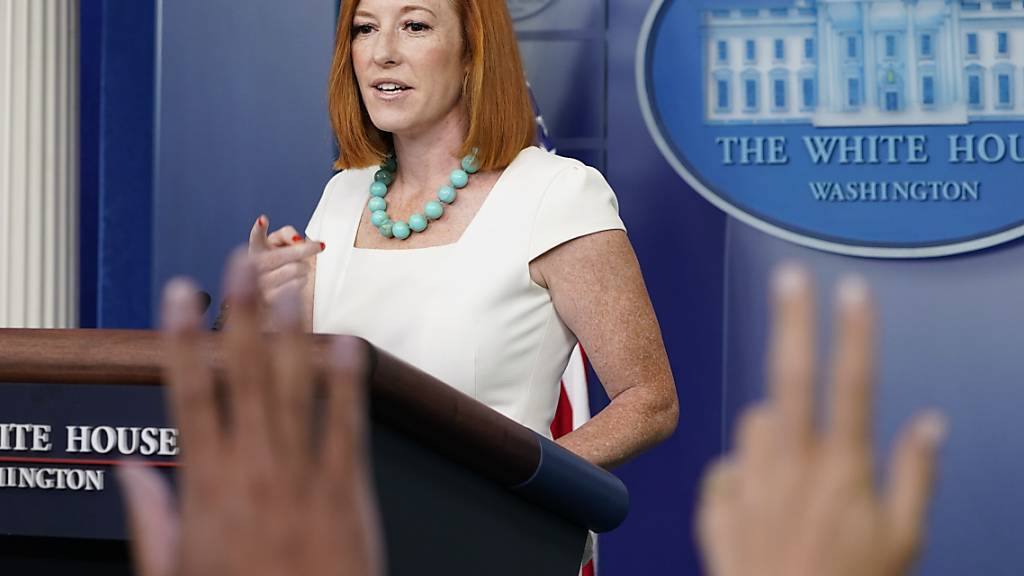 Jen Psaki, Pressesprecherin des Weißen Hauses, während des täglichen Presse-Briefings. Foto: Susan Walsh/AP/dpa