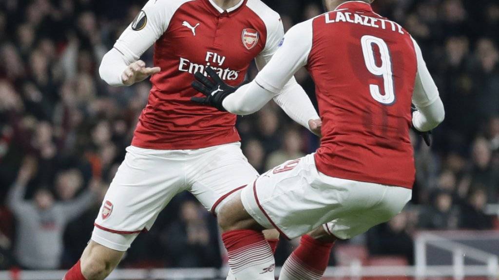Arsenals Doppeltorschützen unter sich: Aaron Ramsey (links) und Alexandre Lacazette