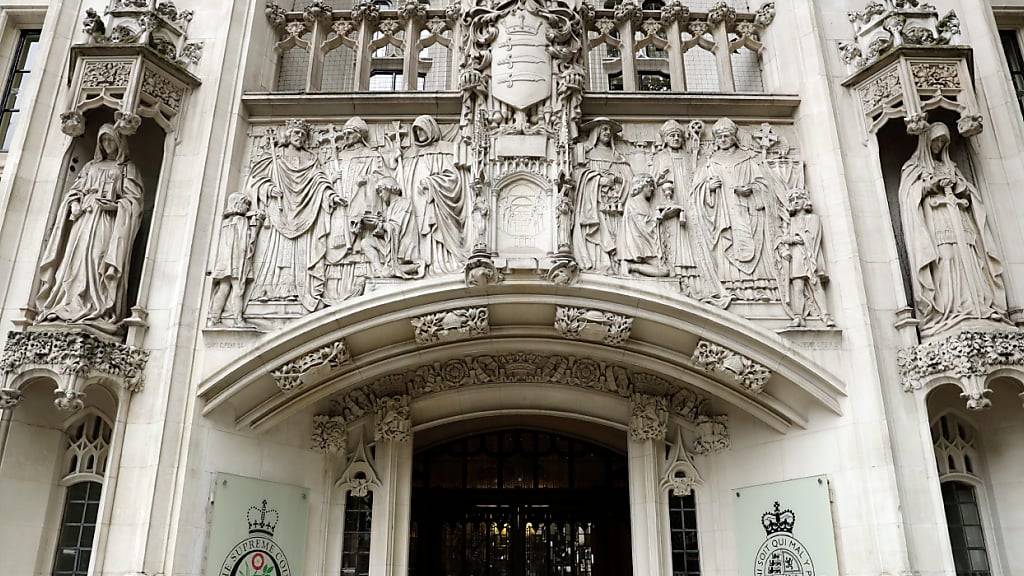 ARCHIV - Außenansicht des «Supreme Court», des Obersten Gerichtshofs des Vereinigten Königreichs. Foto: Matt Dunham/AP/dpa