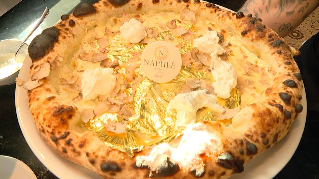 Diese vergoldete Pizza aus Zollikon kostet 500 Franken