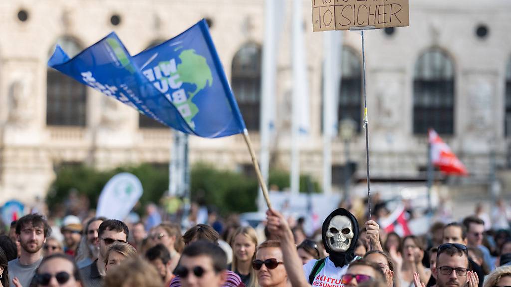 Auch in Österreich nahmen zahlreiche Demonstranten und Demonstrantinnen an den Klimaprotesten von Fridays for Future teil. Foto: Georg Hochmuth/APA/dpa