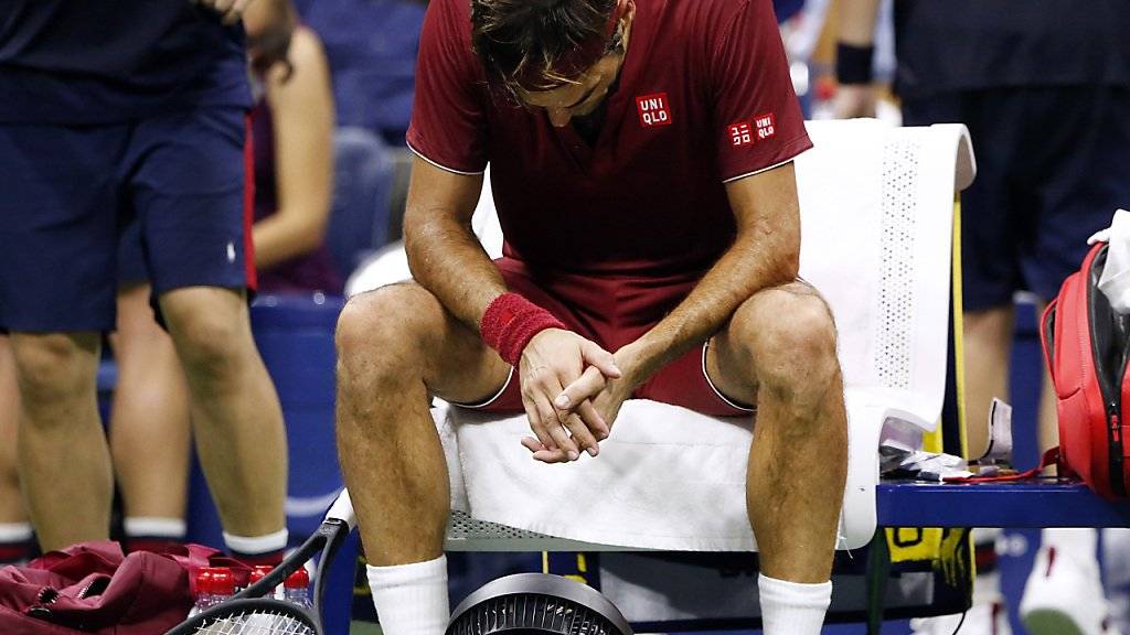 Roger Federer litt während der Partie gegen John Millman ganz besonders unter der schwülen Hitze