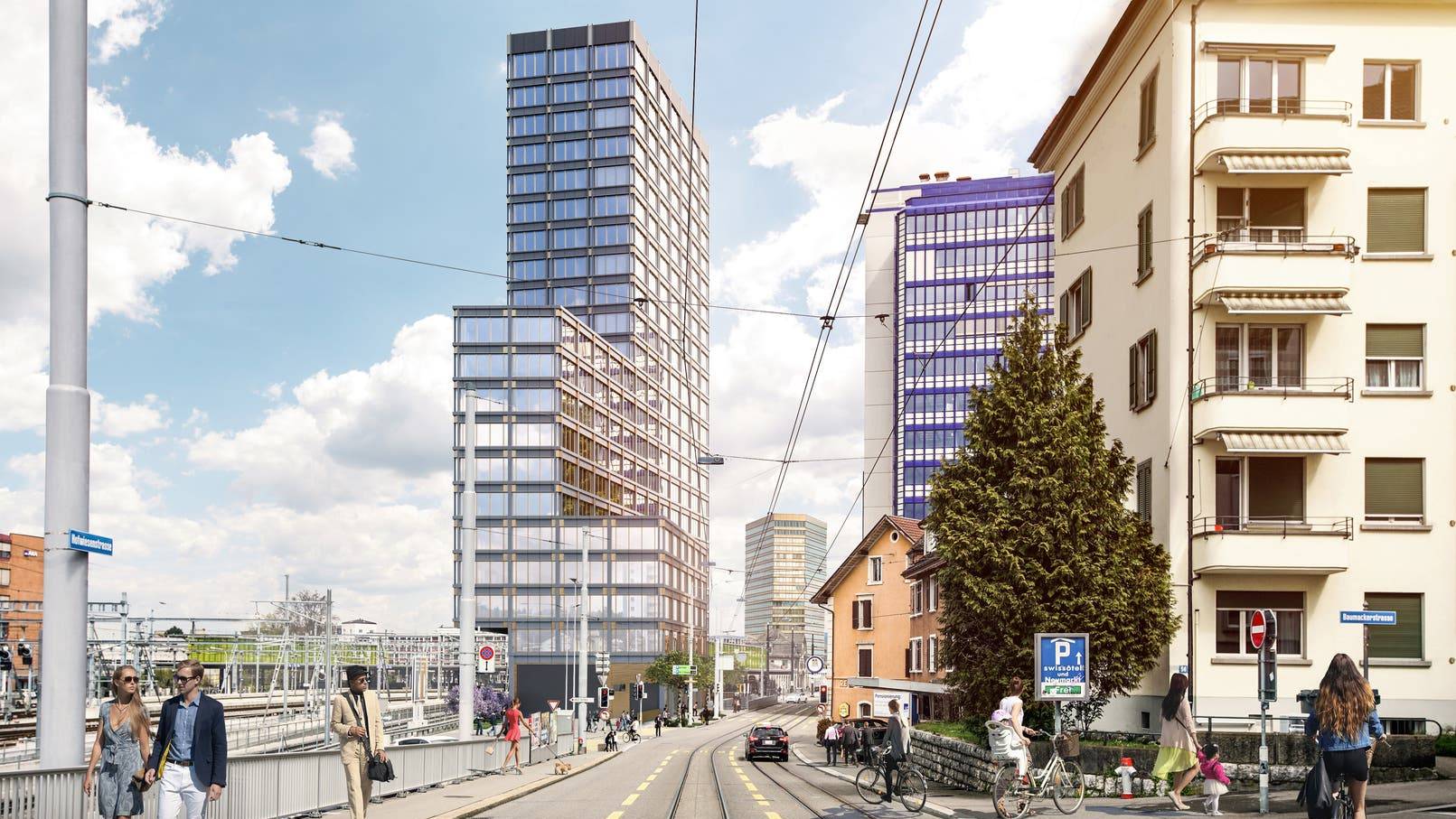 Der Franklinturm in Zürich-Oerlikon wird derzeit gebaut.